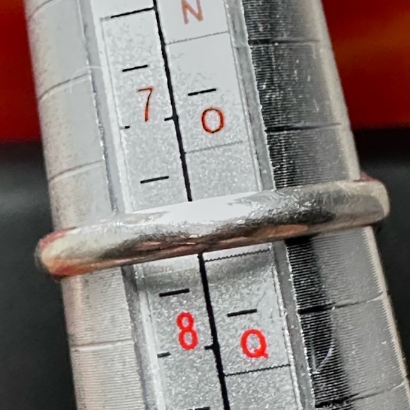 Lapis lazuli ring bezel set teardrop sterling silver signed “L” size 7.5 5505 Y - Picture 7 of 13